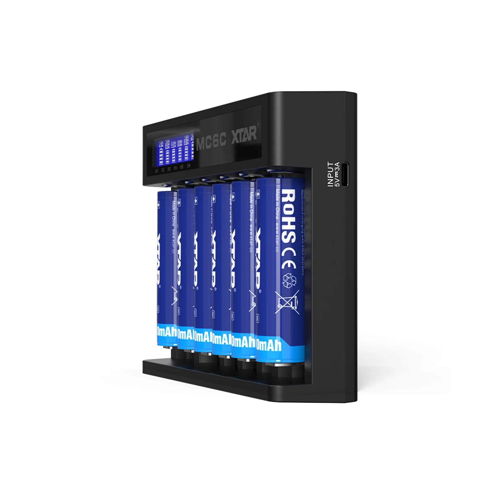 6-Slot Smart Battery Charger Compatible with 18650 and 21700 Batteries - Image 3